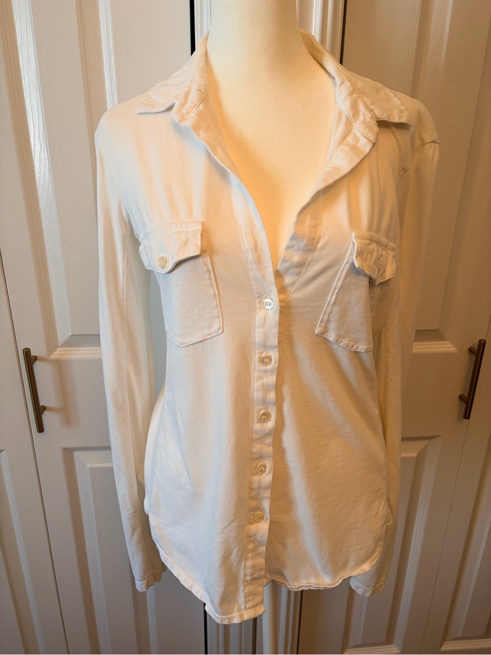 James Perse White Button-Down Women's Shirt/ Tee Sz 3